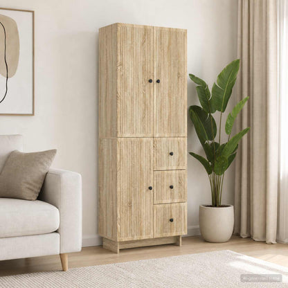 Skab Sæt 2 Dele 66 X 34,5 X 90 Cm Konstrueret Træ - Variant 3416396