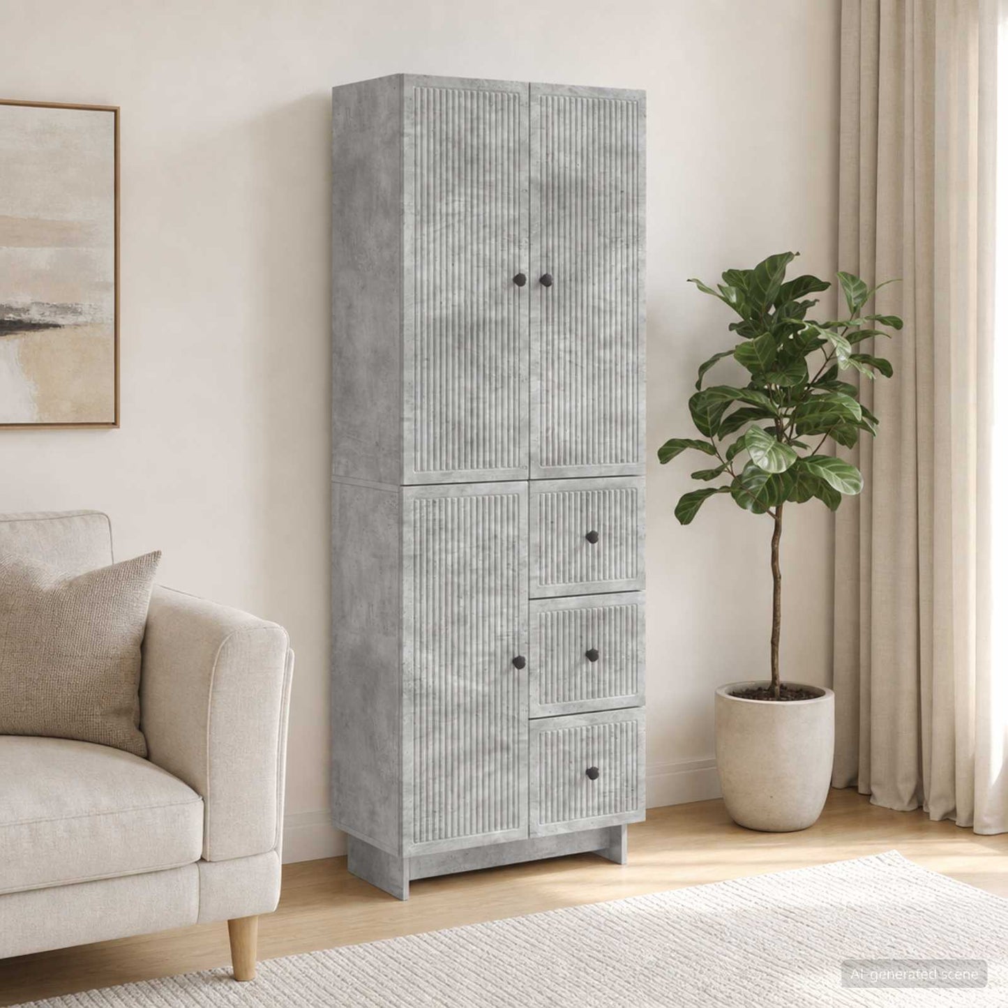 Skab Sæt 2 Dele 66 X 34,5 X 90 Cm Konstrueret Træ - Variant 3416397