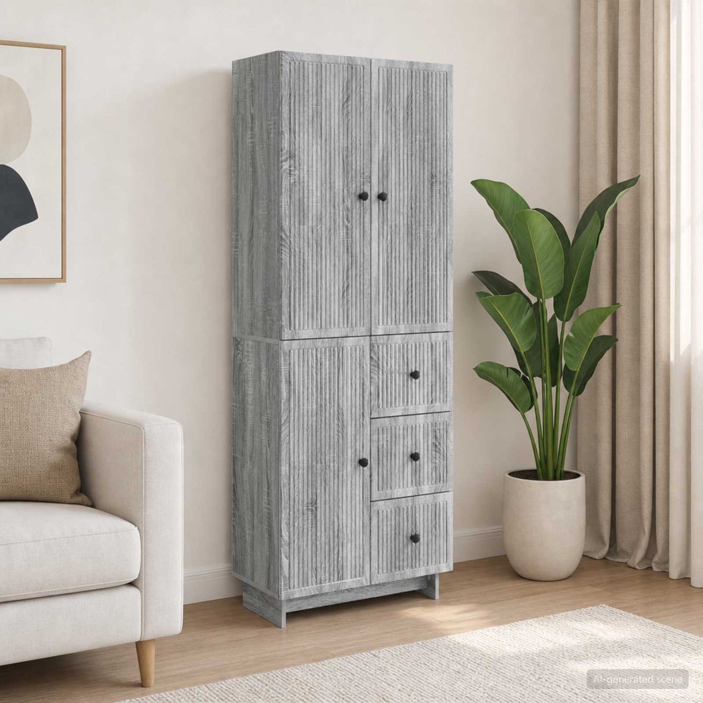Skab Sæt 2 Dele 66 X 34,5 X 90 Cm Konstrueret Træ - Variant 3416400