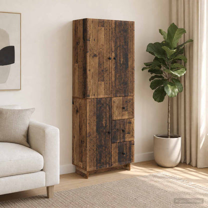 Skab Sæt 2 Dele 66 X 34,5 X 90 Cm Konstrueret Træ - Variant 3416401