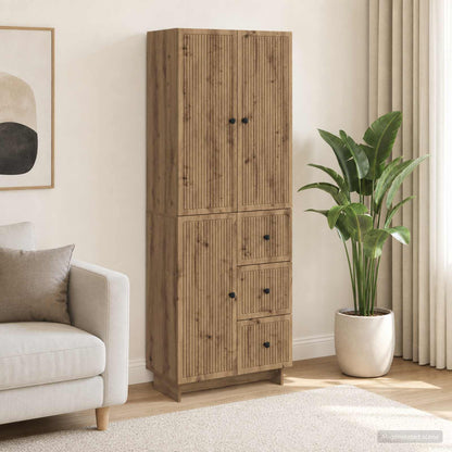 Skab Sæt 2 Dele 66 X 34,5 X 90 Cm Konstrueret Træ - Variant 3416402