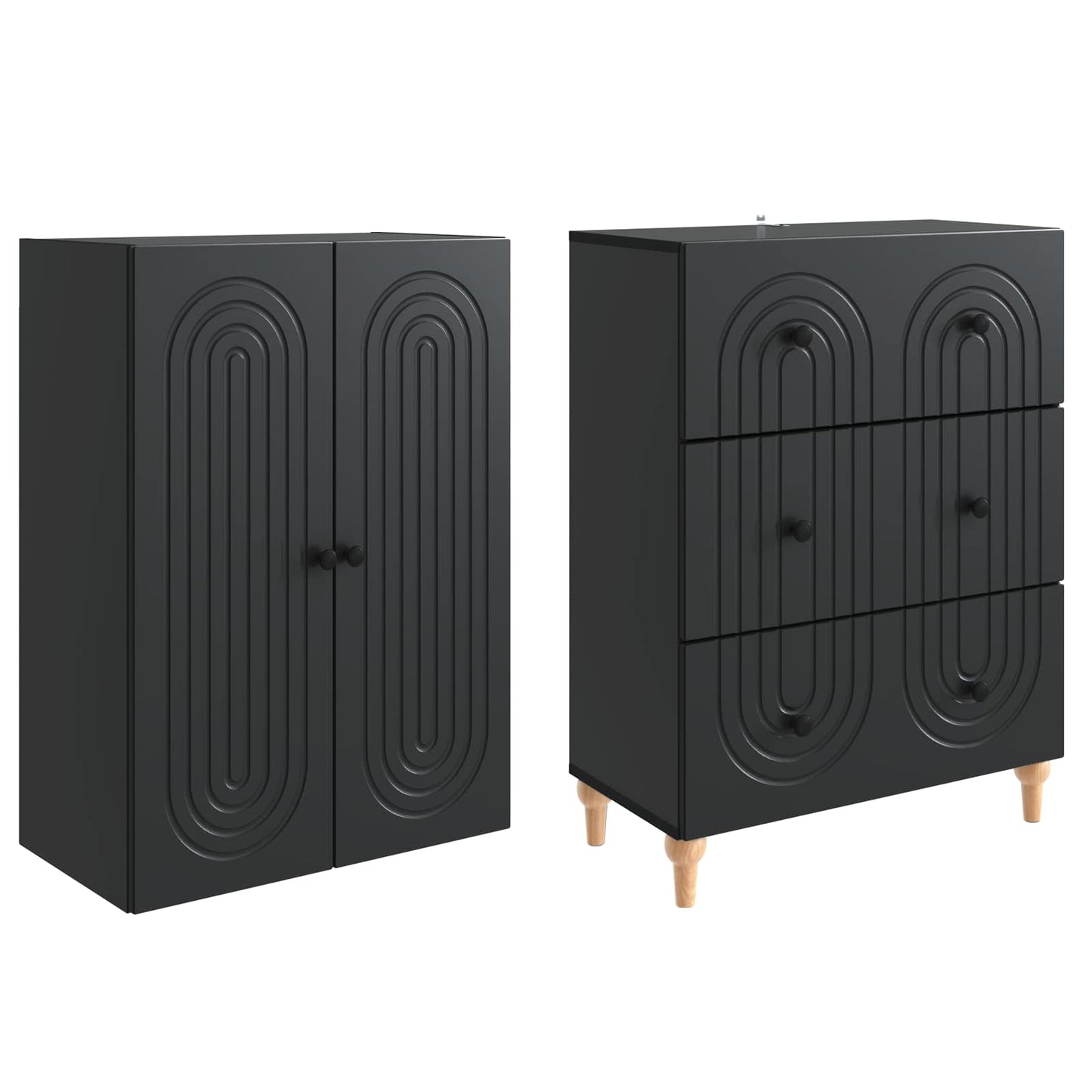 Skab Sæt 2 Dele 66 X 34,5 X 90 Cm Konstrueret Træ - Billede 3