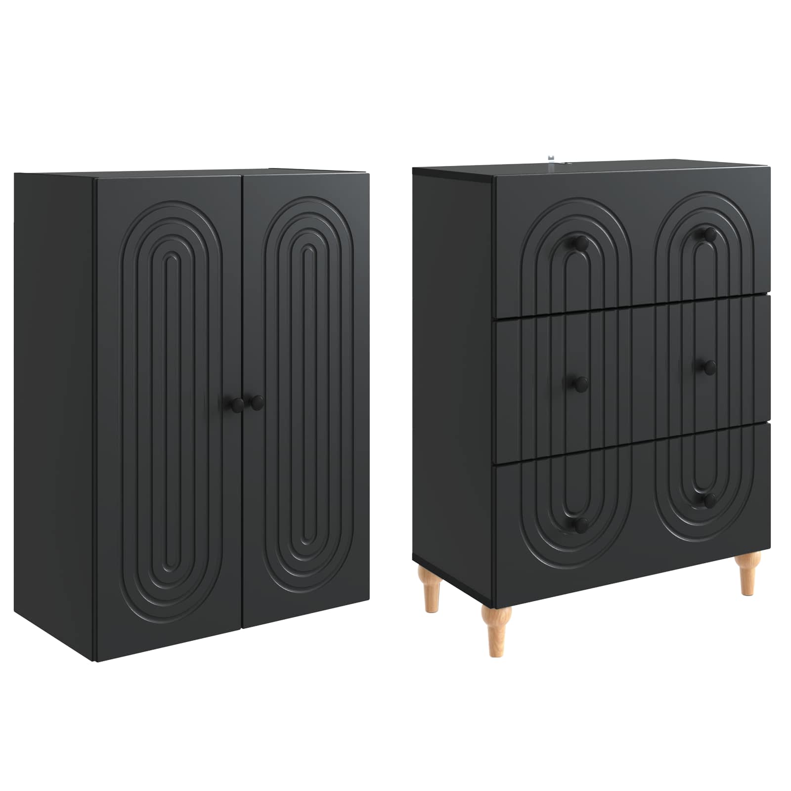 Skab Sæt 2 Dele 66 X 34,5 X 90 Cm Konstrueret Træ - Billede 3