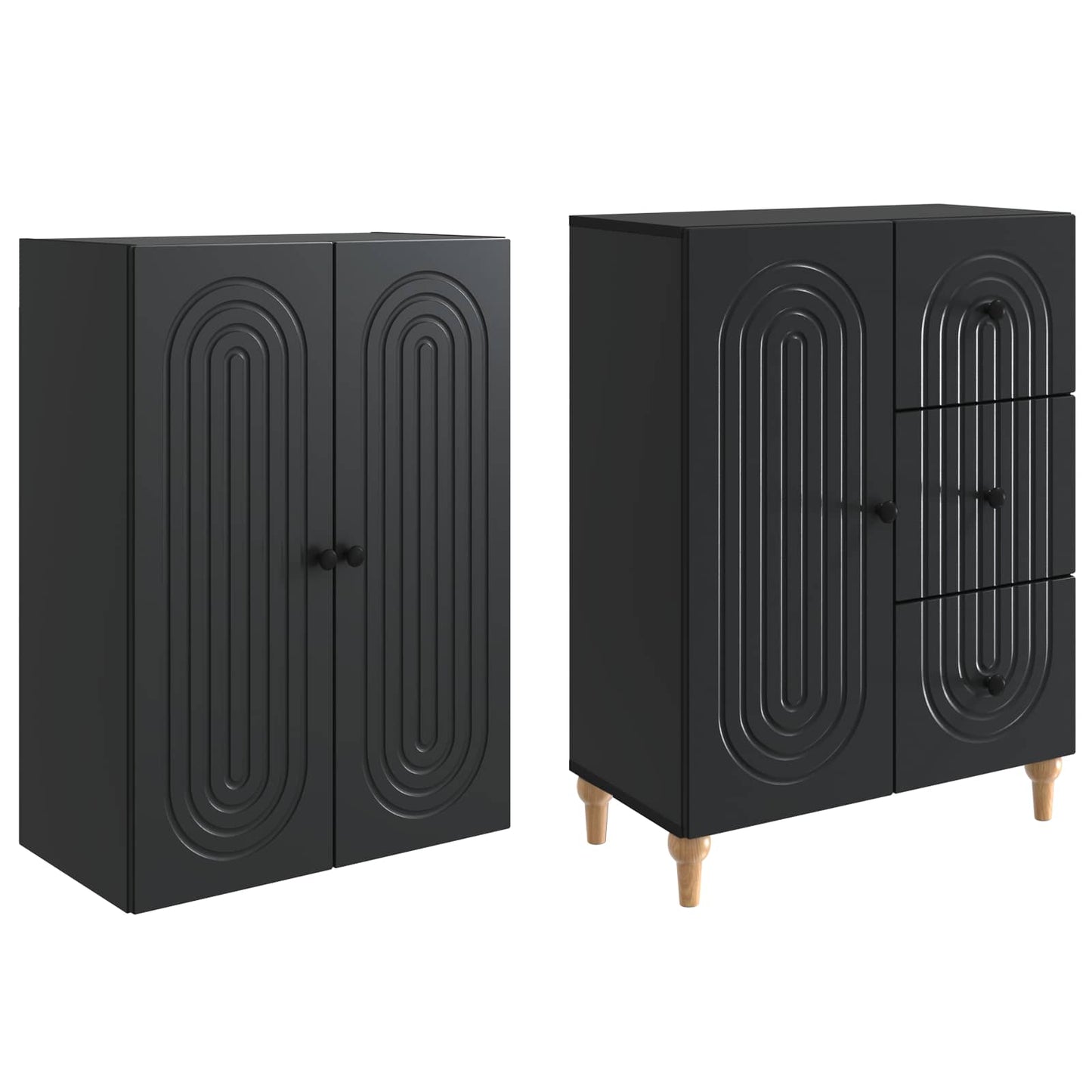 Skab Sæt 2 Dele 66 X 34,5 X 90 Cm Konstrueret Træ - Billede 3