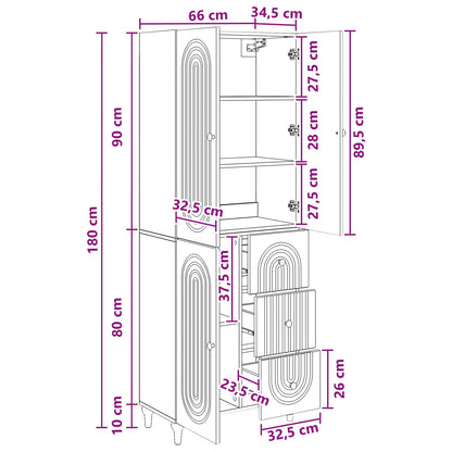 Skab Sæt 2 Dele 66 X 34,5 X 90 Cm Konstrueret Træ - Billede 8