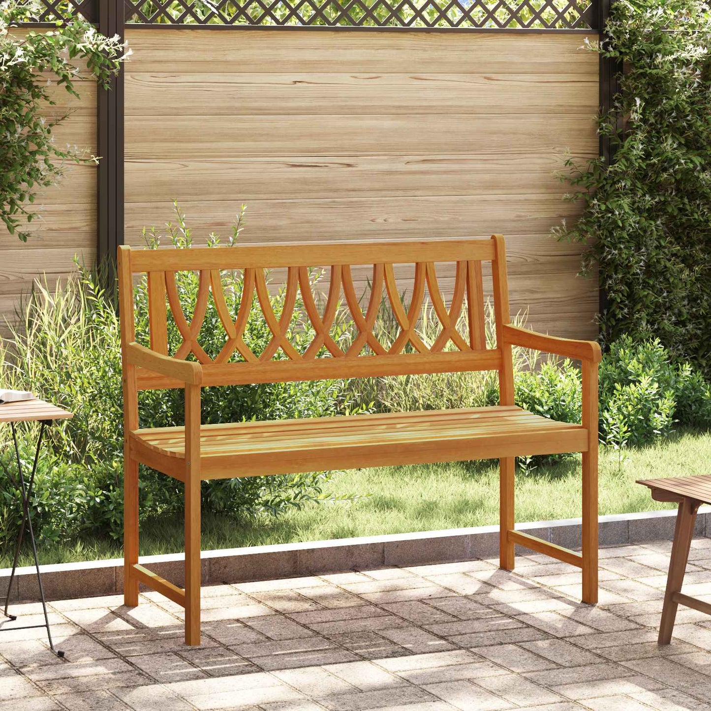 Udendørs Bænk Naturfarvet 110 X 56 X 90 Cm Massivt Akacietræ - Variant 42028082