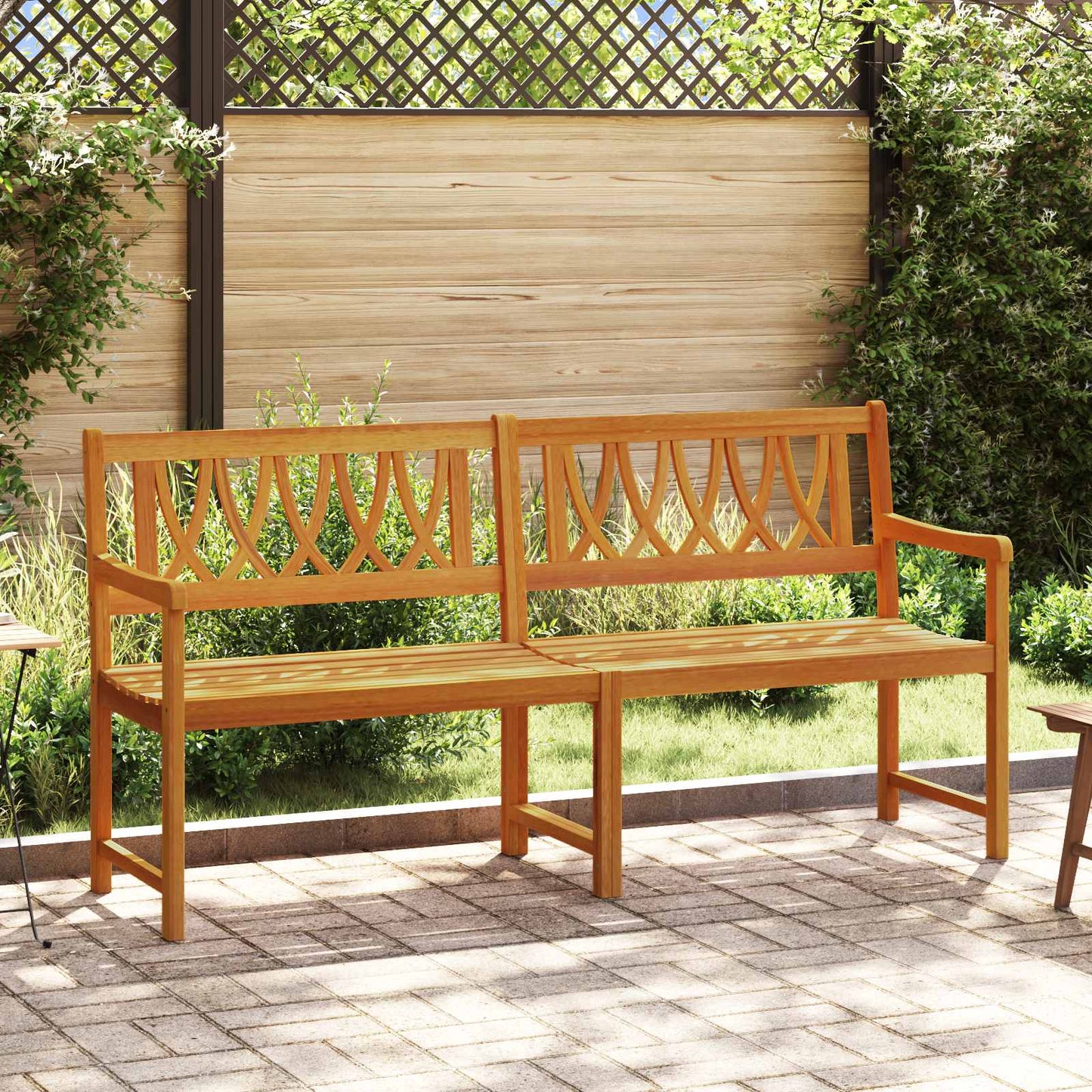 Udendørs Bænk Naturfarvet 110 X 56 X 90 Cm Massivt Akacietræ - Variant 42028084