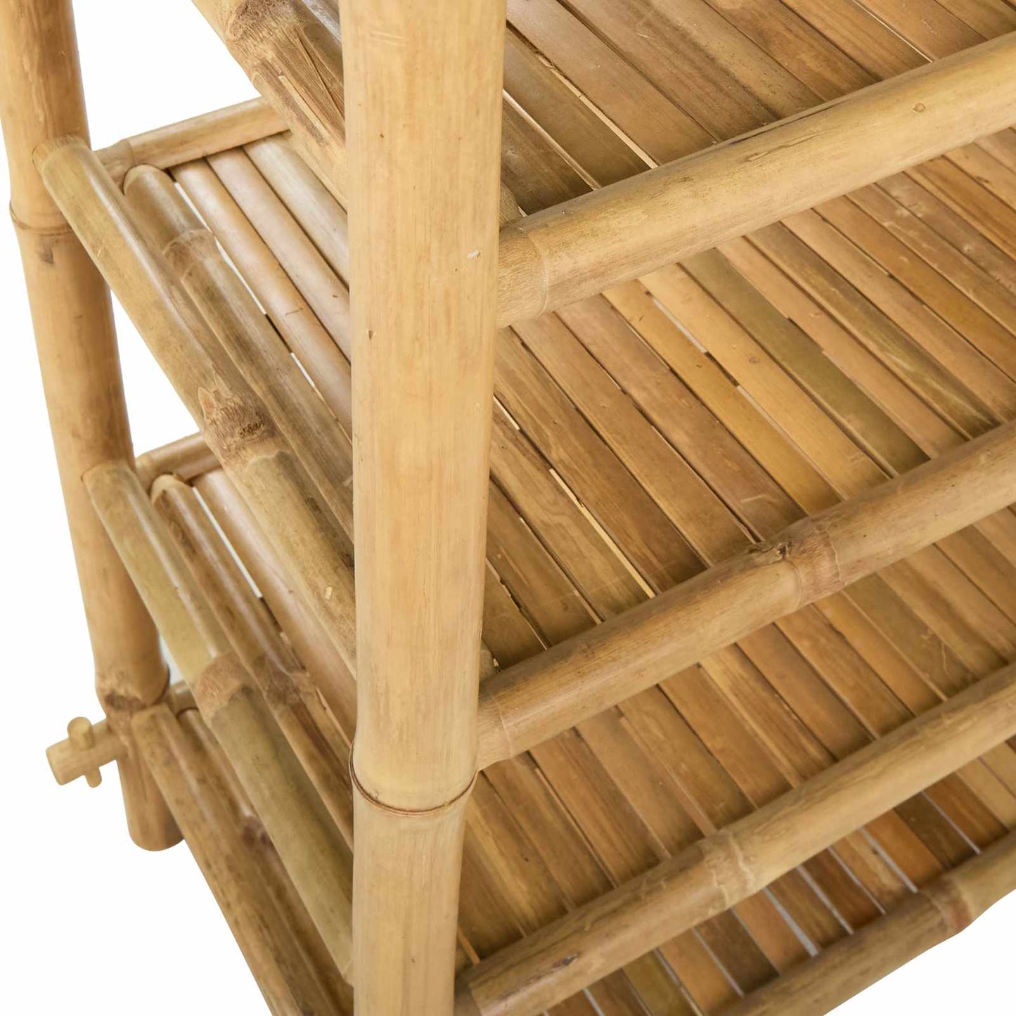 Skostativ Med Hylde Naturfarvet Bambus - Billede 7