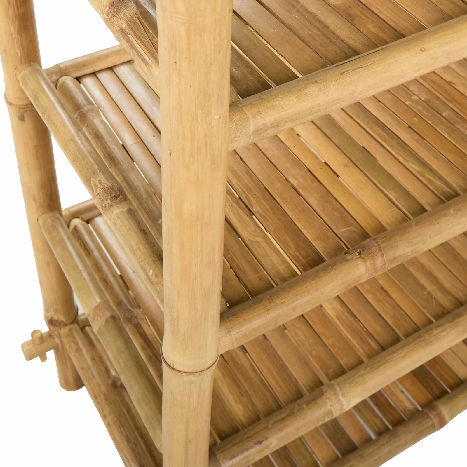 Skostativ Med Hylde Naturfarvet Bambus - Billede 7
