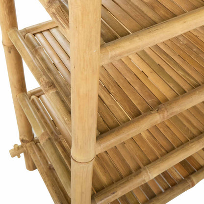 Skostativ Med Hylde Naturfarvet Bambus - Billede 7