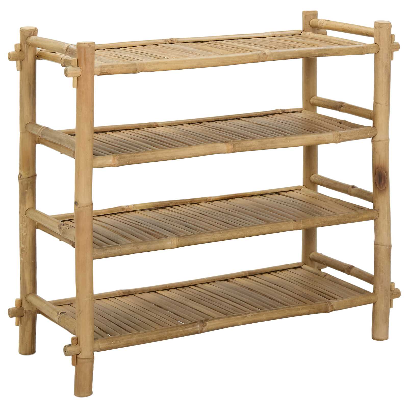 Skostativ Med Hylde Naturfarvet Bambus - Billede 2