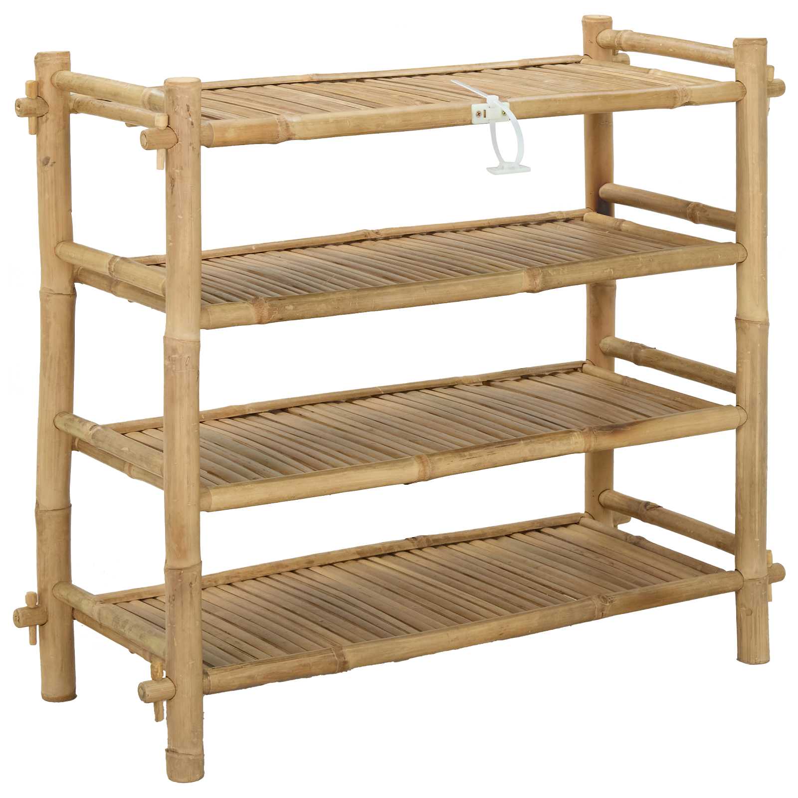 Skostativ Med Hylde Naturfarvet Bambus - Billede 5