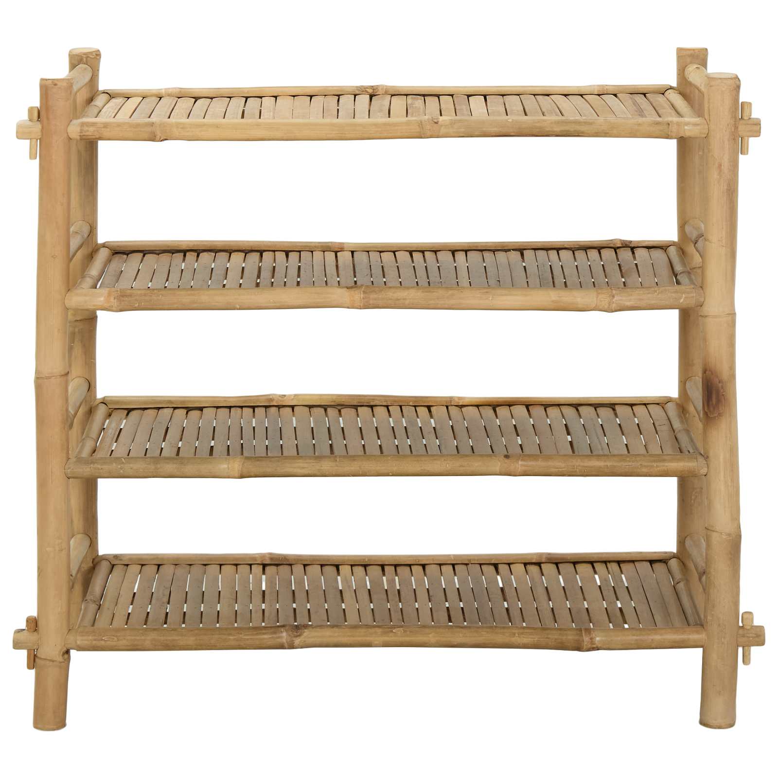 Skostativ Med Hylde Naturfarvet Bambus - Billede 3