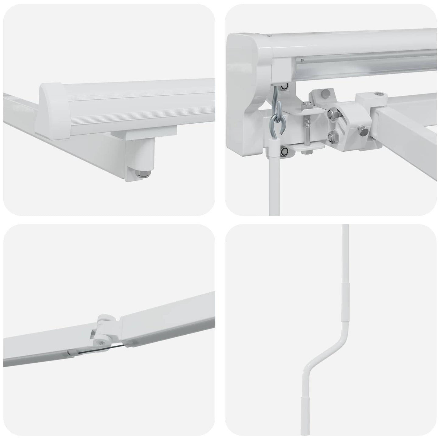 Manuel Markise-ramme Med Led-lys Aluminium - Billede 8