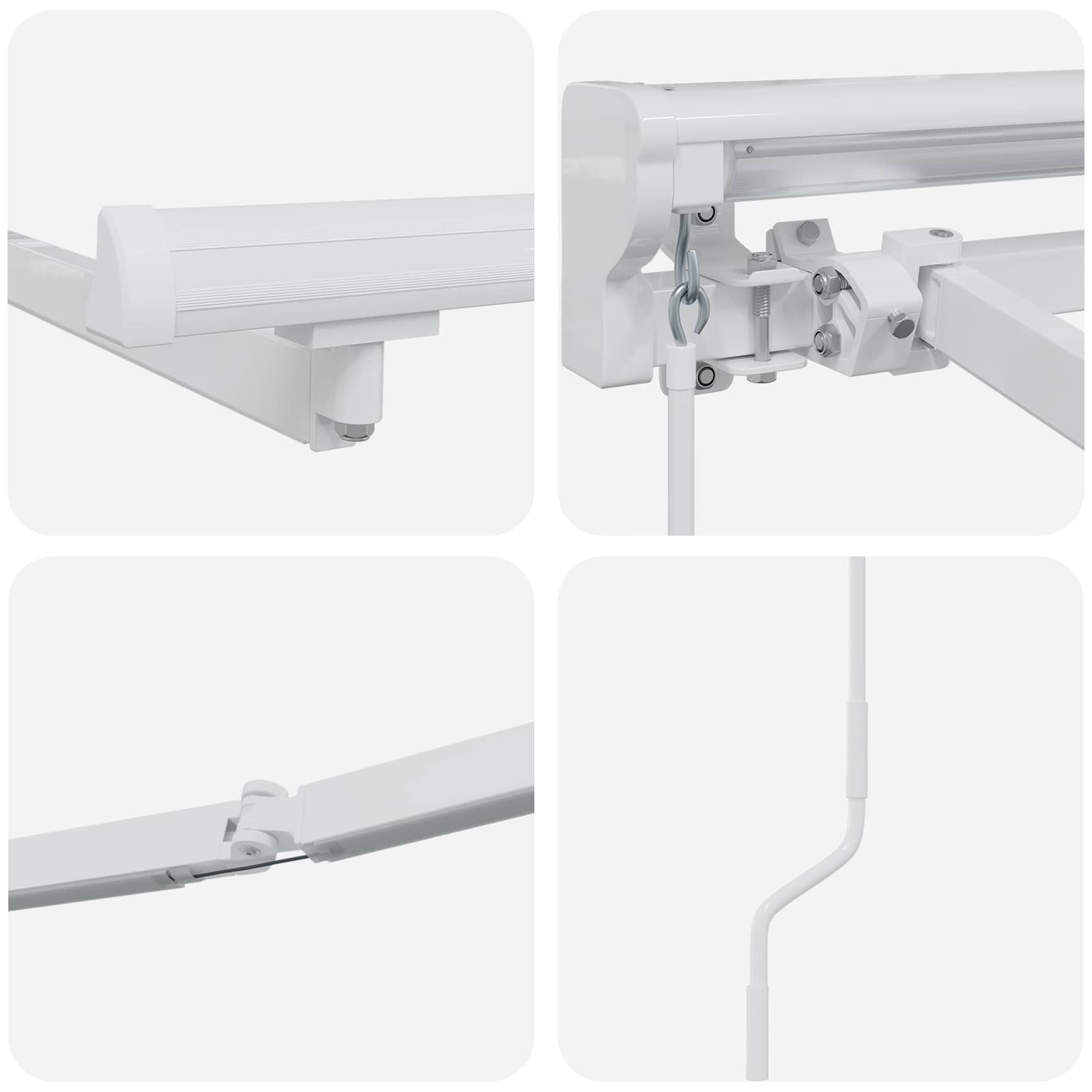 Manuel Markise-ramme Med Led-lys Aluminium - Billede 8