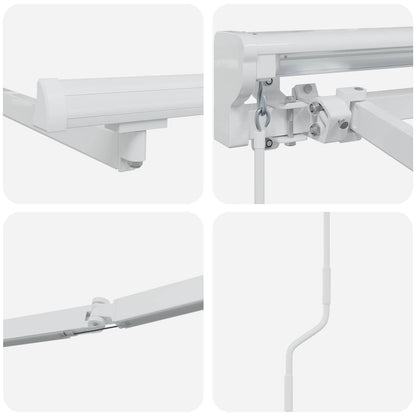 Manuel Markise-ramme Med Led-lys Aluminium - Billede 8