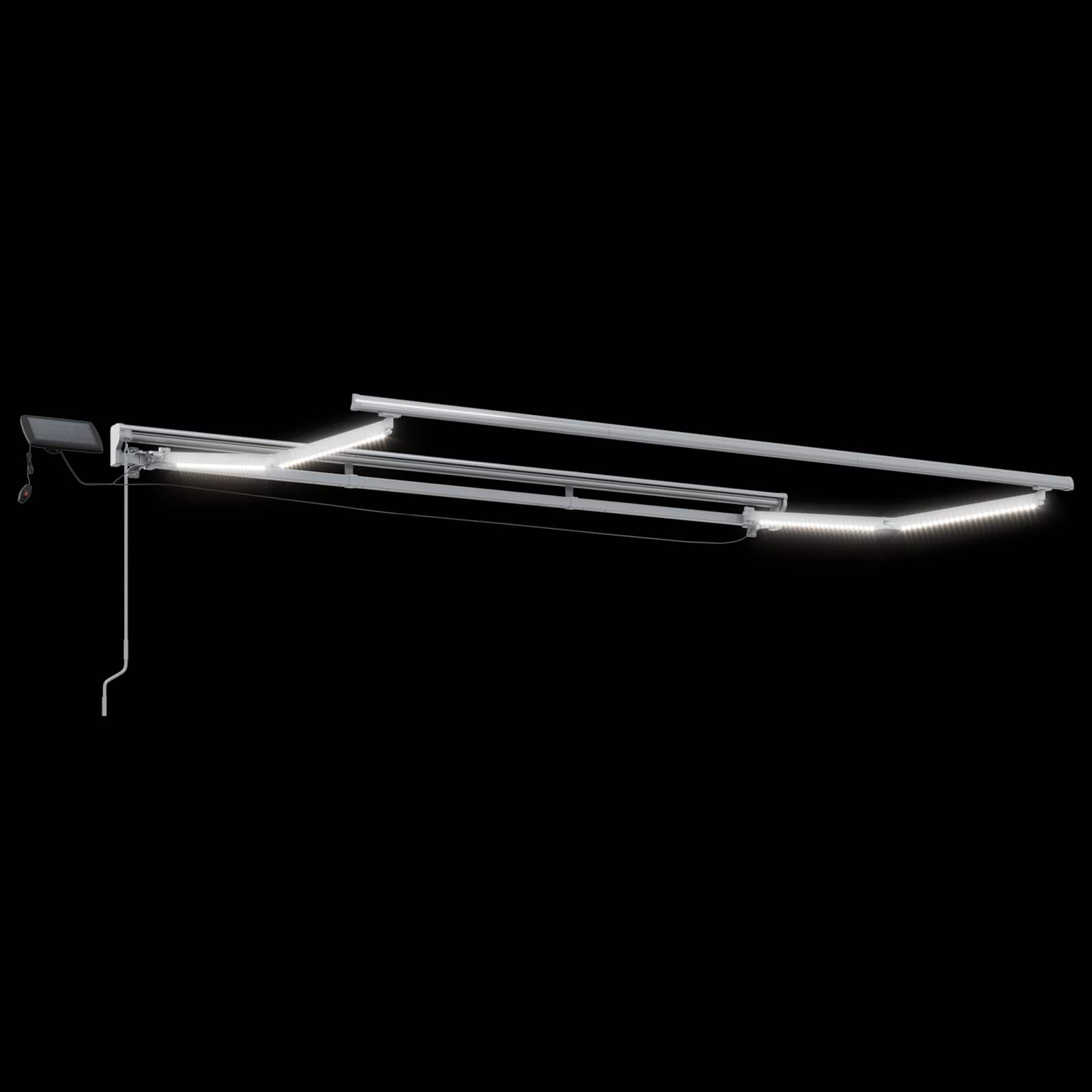 Manuel Markise-ramme Med Led-lys Aluminium - Billede 4