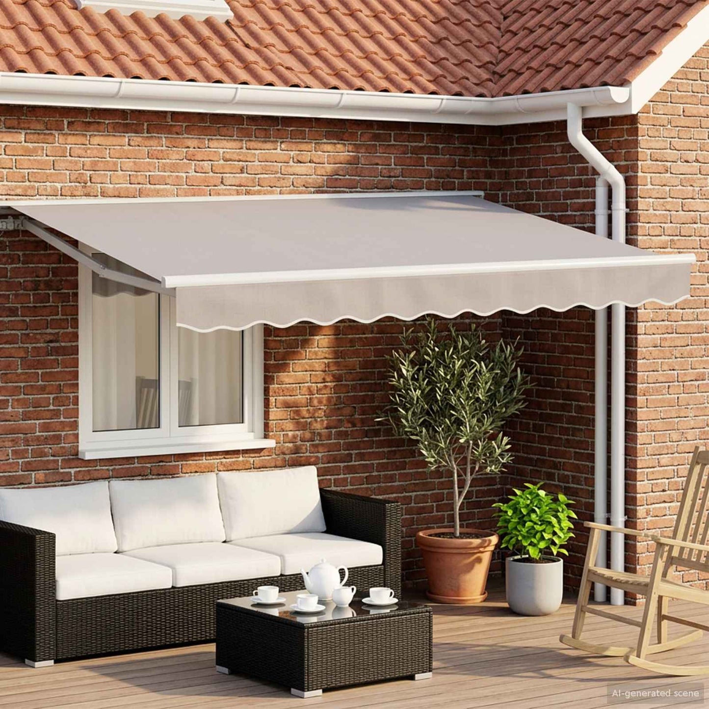 Manuel Markise-ramme Med Led-lys Aluminium - Variant 42024796