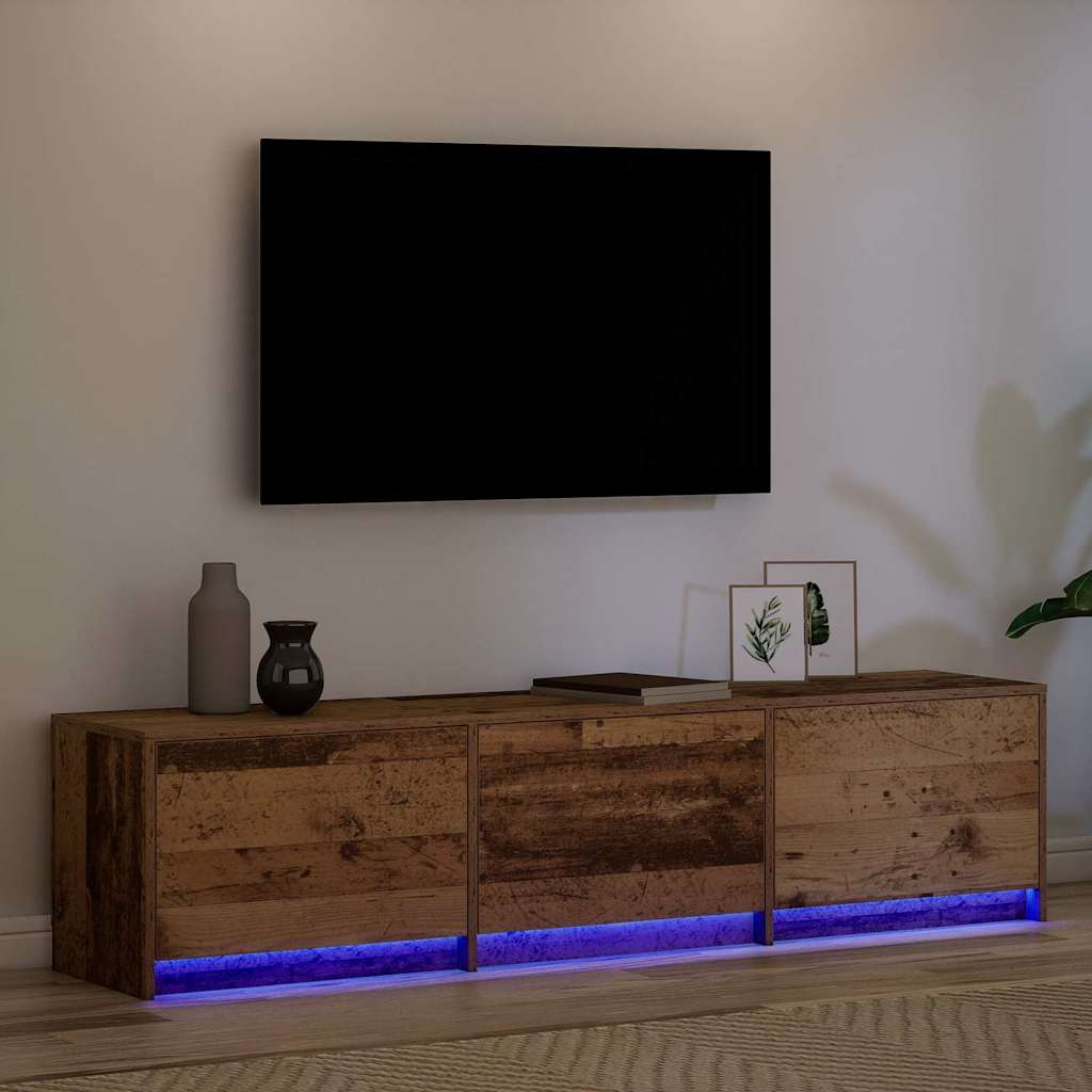 Tv-bord Med Led 165 X 34 X 40 Cm Konstrueret Træ - Billede 5