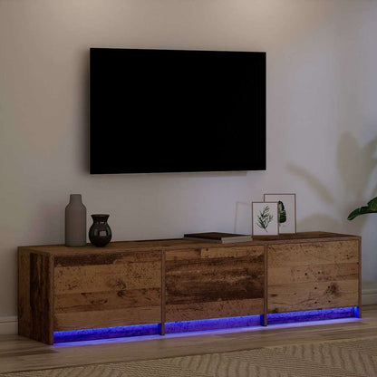 Tv-bord Med Led 165 X 34 X 40 Cm Konstrueret Træ - Billede 5