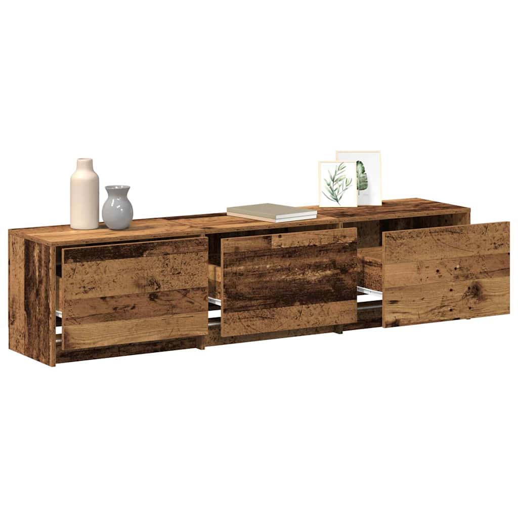 Tv-bord Med Led 165 X 34 X 40 Cm Konstrueret Træ - Billede 3