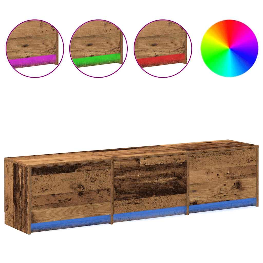 Tv-bord Med Led 165 X 34 X 40 Cm Konstrueret Træ - Billede 4