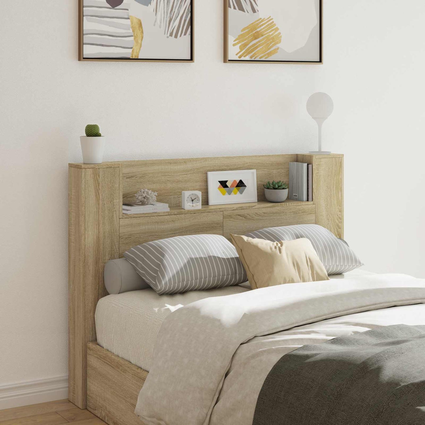 Hovedgærde Kabinet Med Led Sonoma 120 X 16,5 X 103,5 Cm