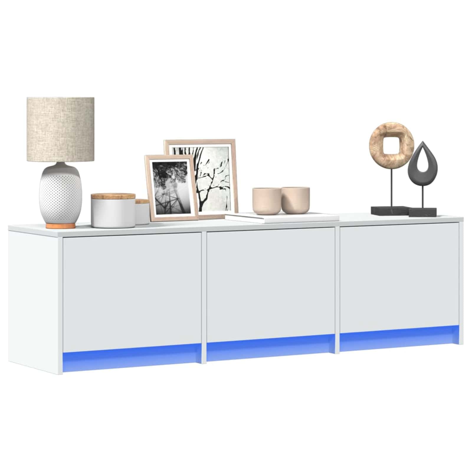 Tv-skab Med Led 140 X 34 X 40 Cm Konstrueret Træ - Billede 2