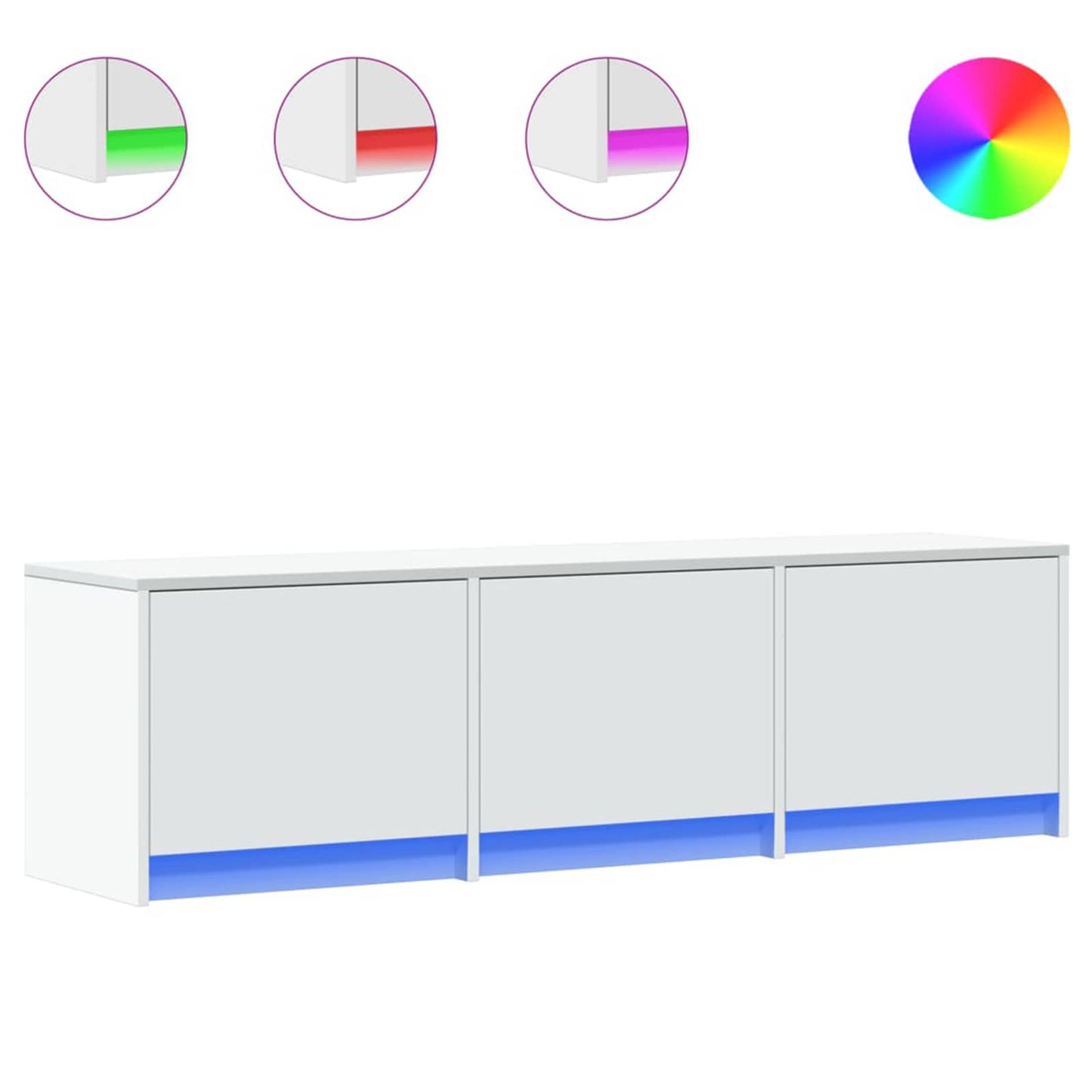 Tv-skab Med Led 140 X 34 X 40 Cm Konstrueret Træ - Billede 3