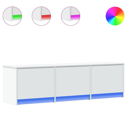 Tv-skab Med Led 140 X 34 X 40 Cm Konstrueret Træ - Billede 3