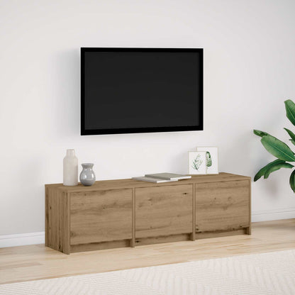 Tv-skab Med Led 140 X 34 X 40 Cm Konstrueret Træ