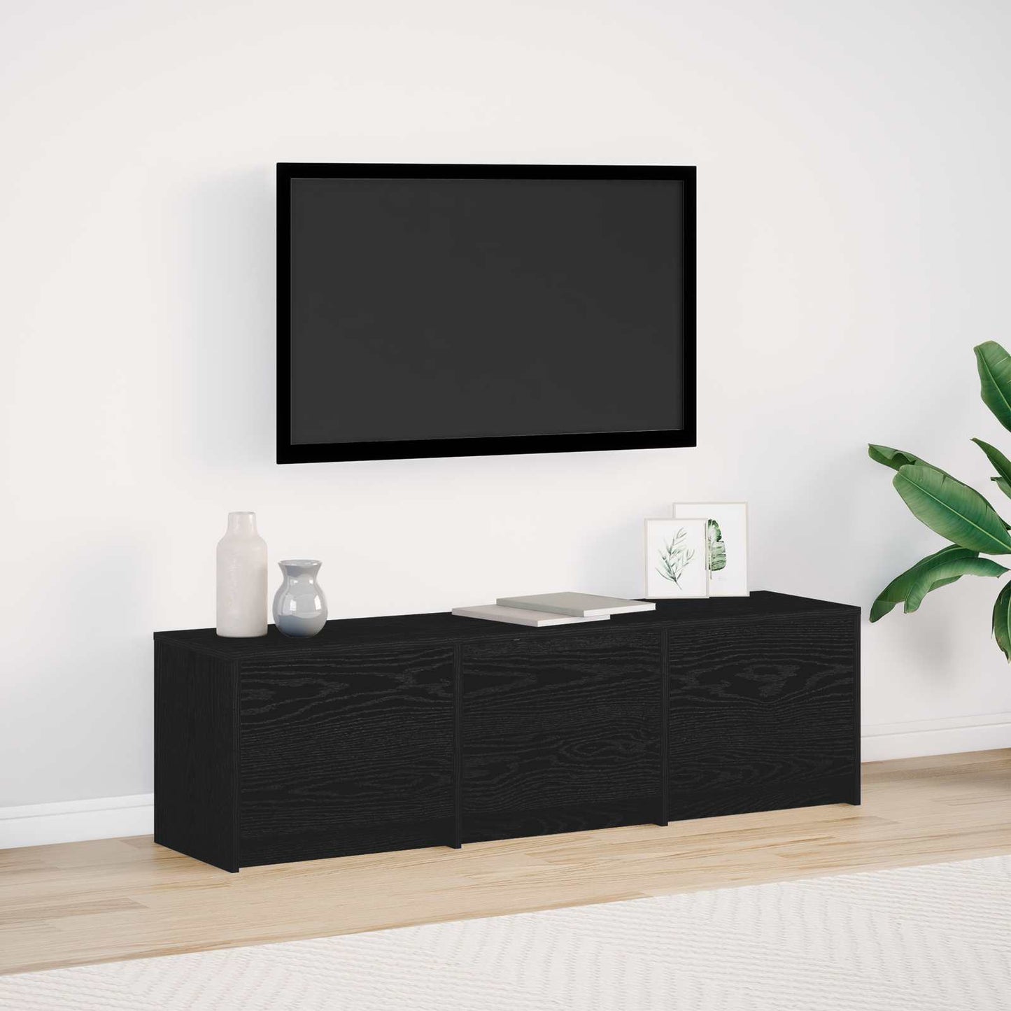 Tv-skab Med Led 140 X 34 X 40 Cm Konstrueret Træ
