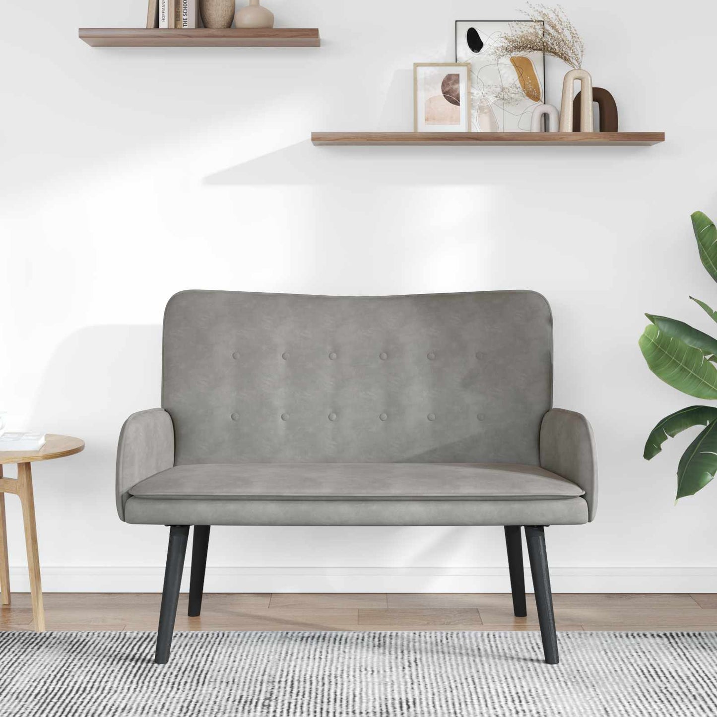 To-personers Sofa 115 X 61 X 87 Cm Fløjl - Billede 3