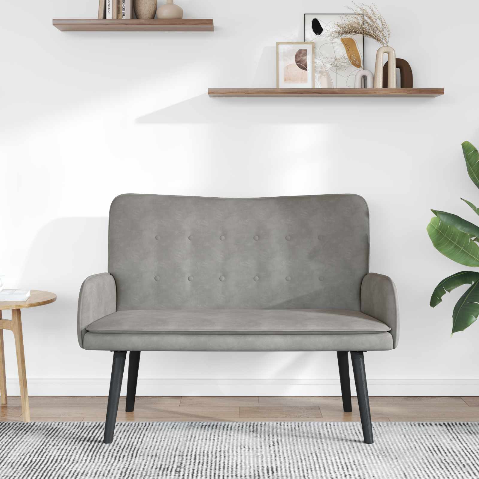 To-personers Sofa 115 X 61 X 87 Cm Fløjl - Billede 3