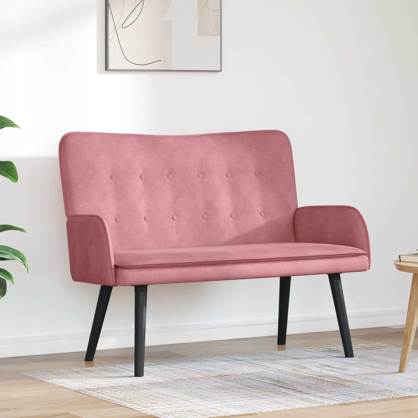 To-personers Sofa 115 X 61 X 87 Cm Fløjl