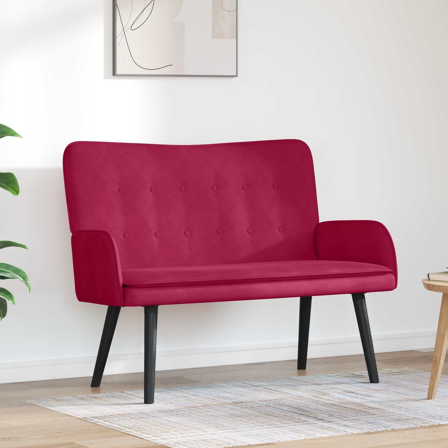 To-personers Sofa 115 X 61 X 87 Cm Fløjl