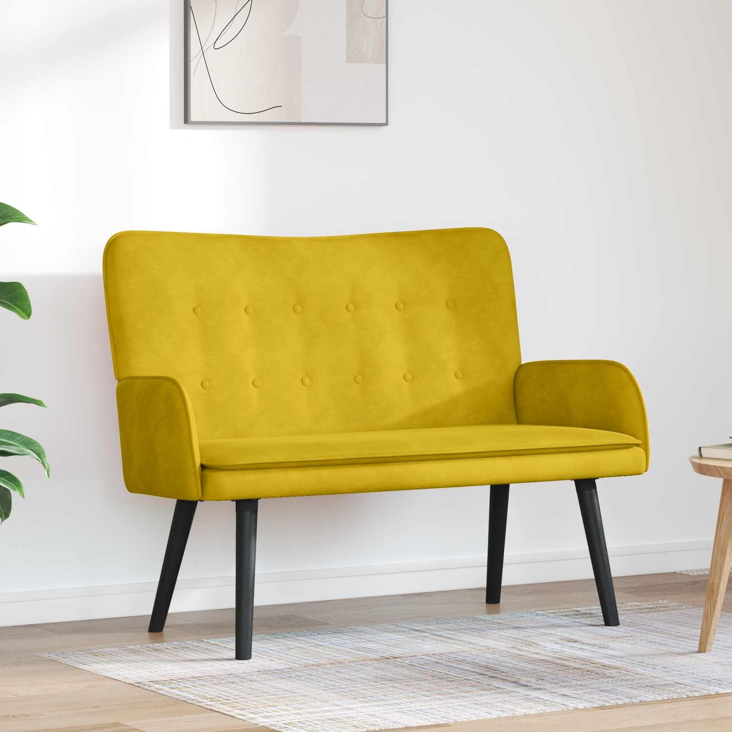 To-personers Sofa 115 X 61 X 87 Cm Fløjl