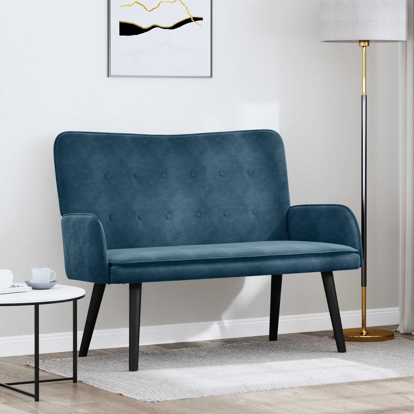 To-personers Sofa 115 X 61 X 87 Cm Fløjl
