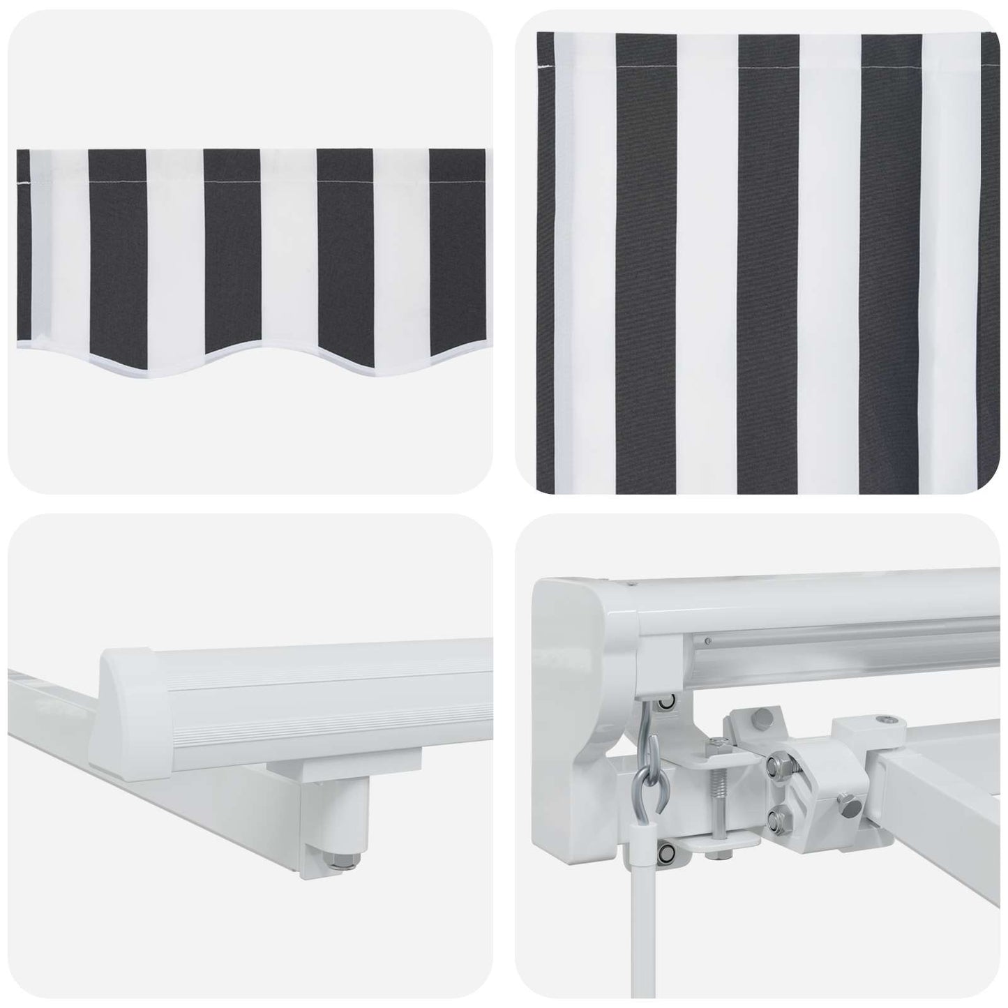 Manuel Markise-ramme Med Led-lys Anthracit Og 4 × 3,5 M - Billede 9
