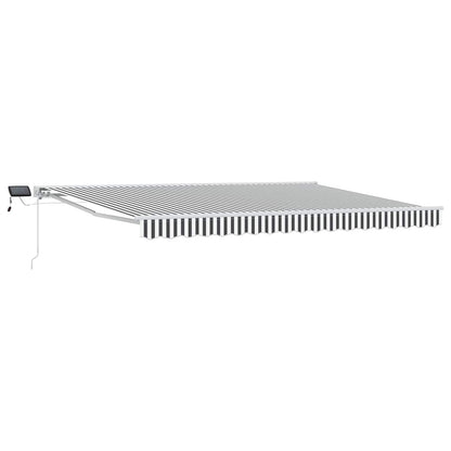 Manuel Markise-ramme Med Led-lys Anthracit Og 4 × 3,5 M - Billede 2