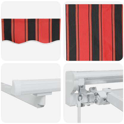 Manuel Markise-ramme Med Led-lys Orange, Sort Og 4,5 × 3 M - Billede 9