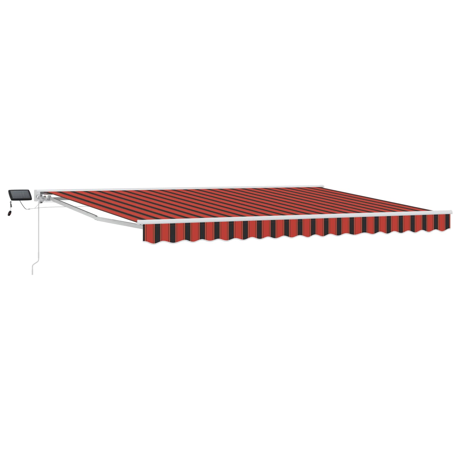 Manuel Markise-ramme Med Led-lys Orange, Sort Og 4,5 × 3 M - Billede 2