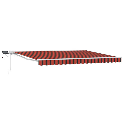 Manuel Markise-ramme Med Led-lys Orange, Sort Og 4,5 × 3 M - Billede 2
