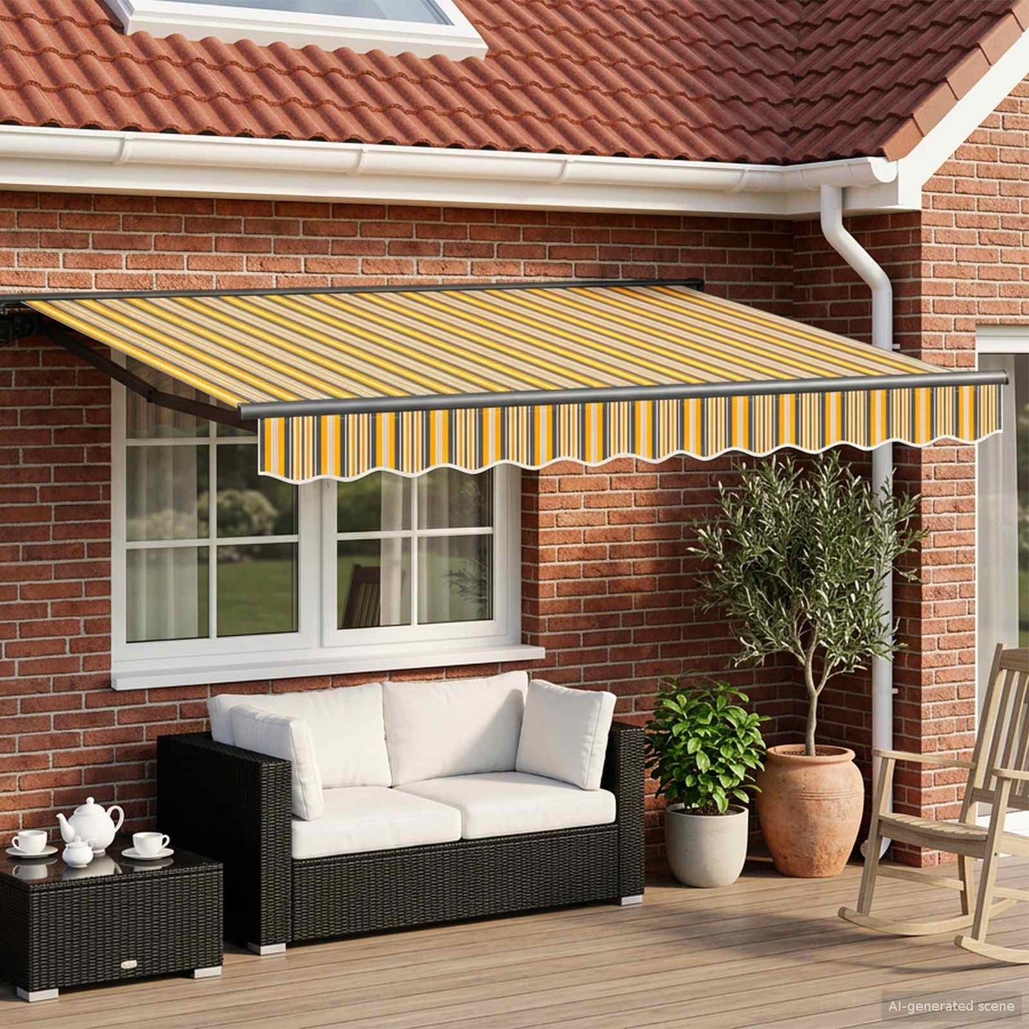 Manuel Markise-ramme Med Led-lys 3 X 2,5 M - Hovedbillede