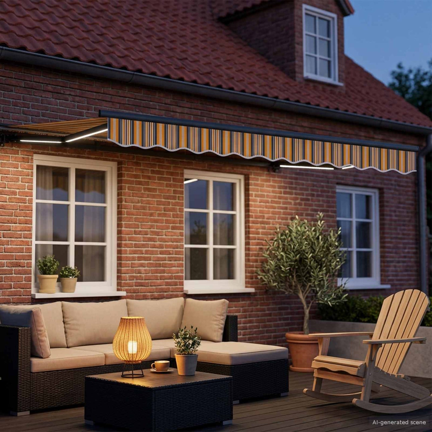Manuel Markise-ramme Med Led-lys 3 X 2,5 M - Billede 3