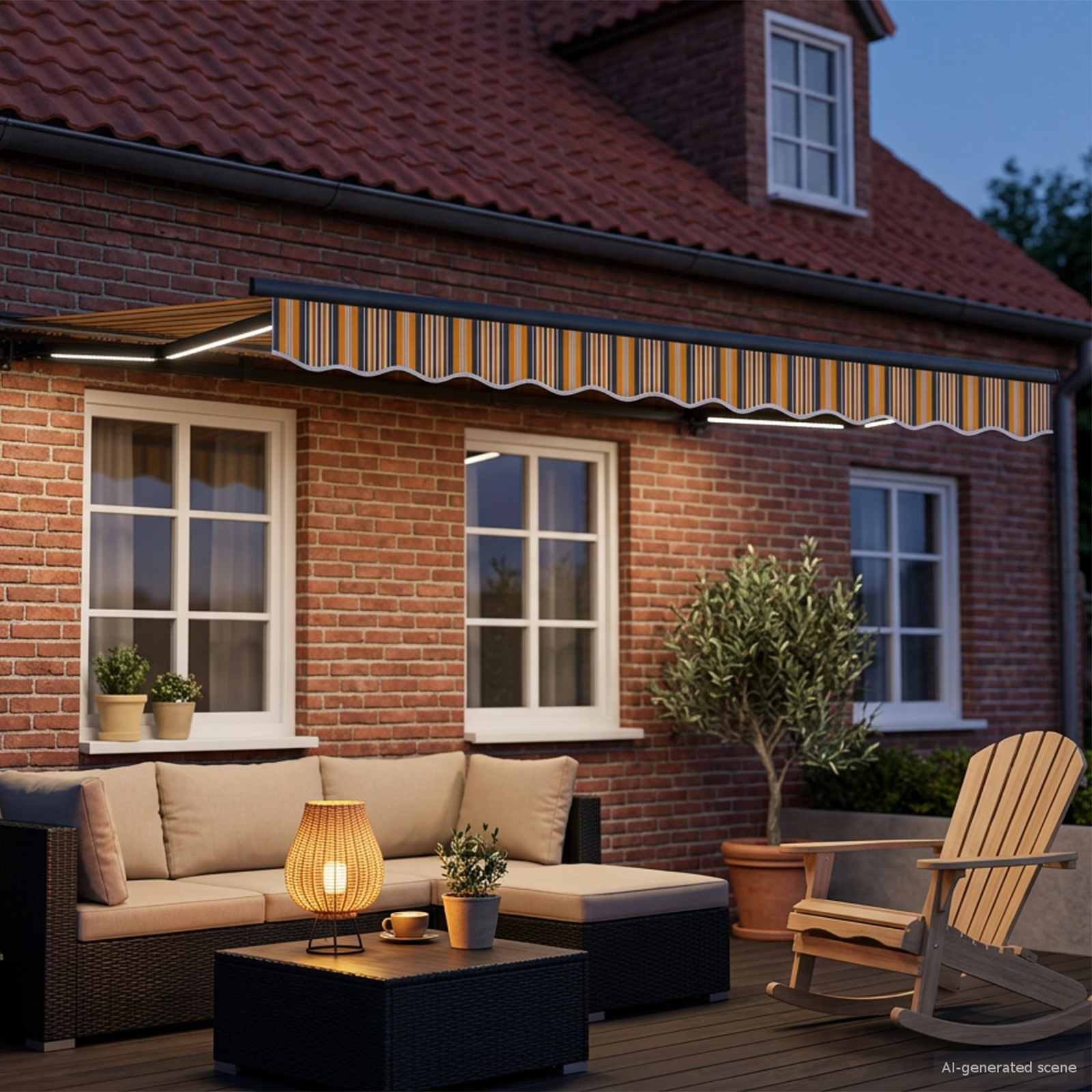 Manuel Markise-ramme Med Led-lys 3 X 2,5 M - Billede 3