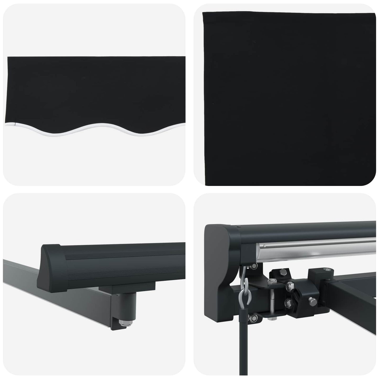 Manuel Markise-ramme Med Led-lys Sort Og Anthracit 3 X 2,5 M - Billede 9