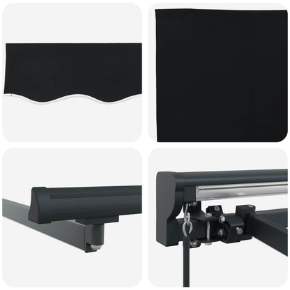 Manuel Markise-ramme Med Led-lys Sort Og Anthracit 3 X 2,5 M - Billede 9