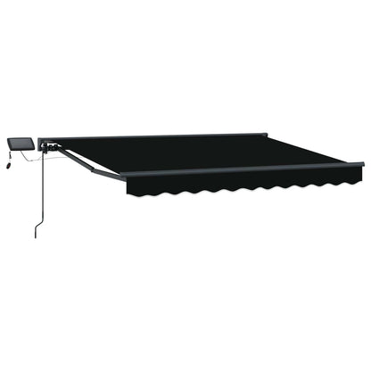Manuel Markise-ramme Med Led-lys Sort Og Anthracit 3 X 2,5 M - Billede 2