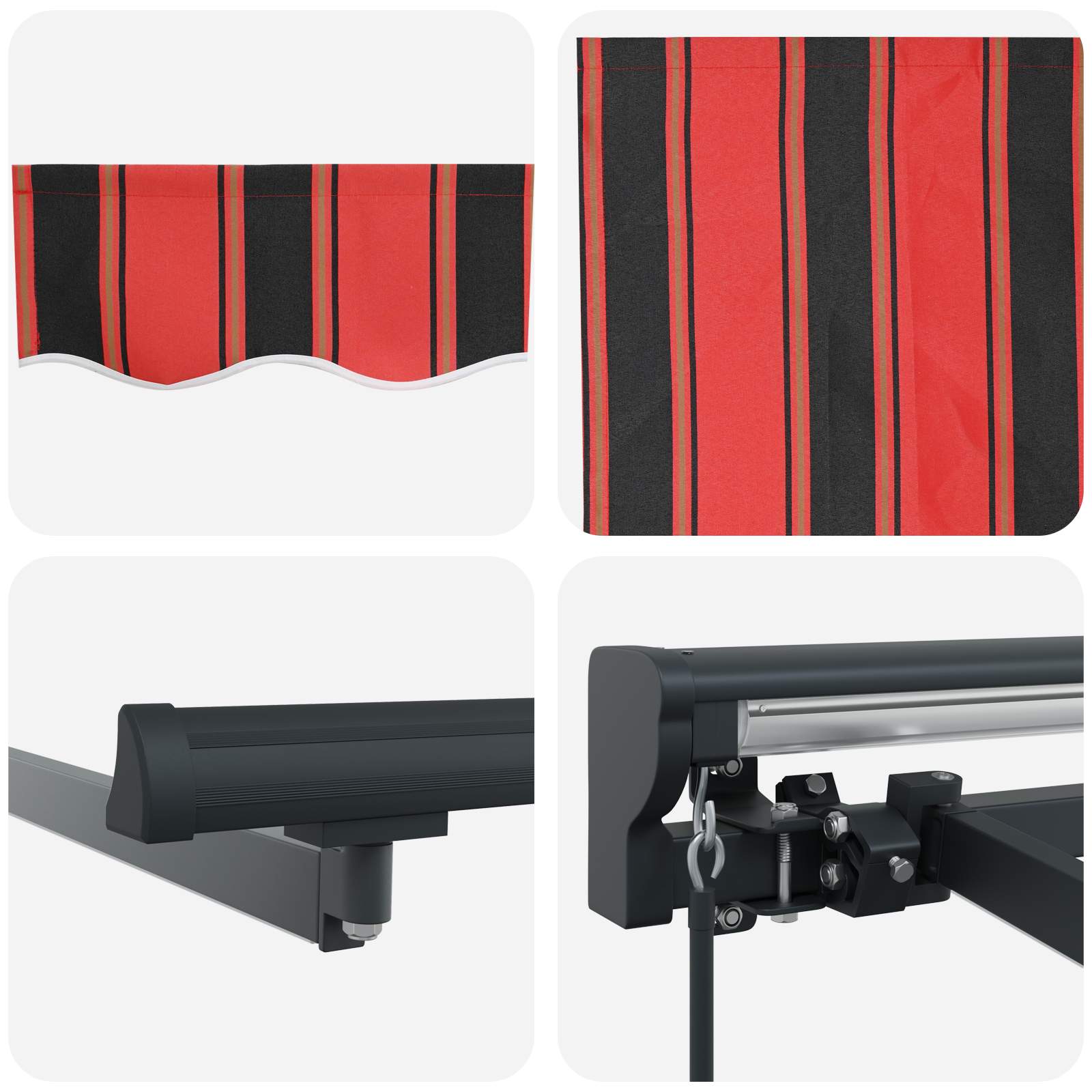 Manuel Markise-ramme Med Led-lys 4 × 3 M - Billede 9